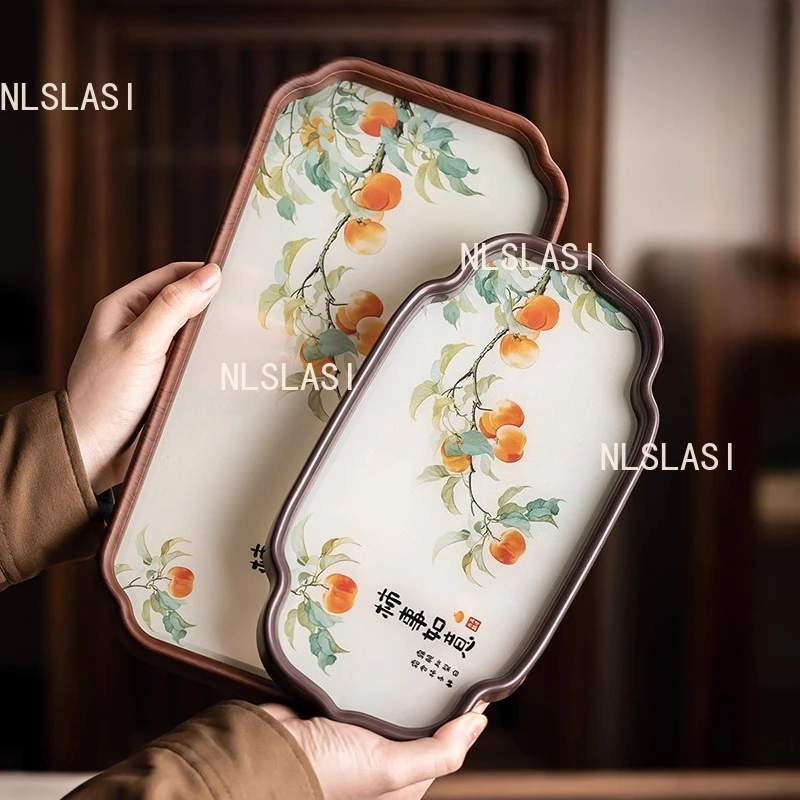 

1pcs Haitang Flower Glass Tea Tray Small Kung Fu Teaset Dry Brewing Table Household Chinese Style Covered Bowl Tray Storage Tray