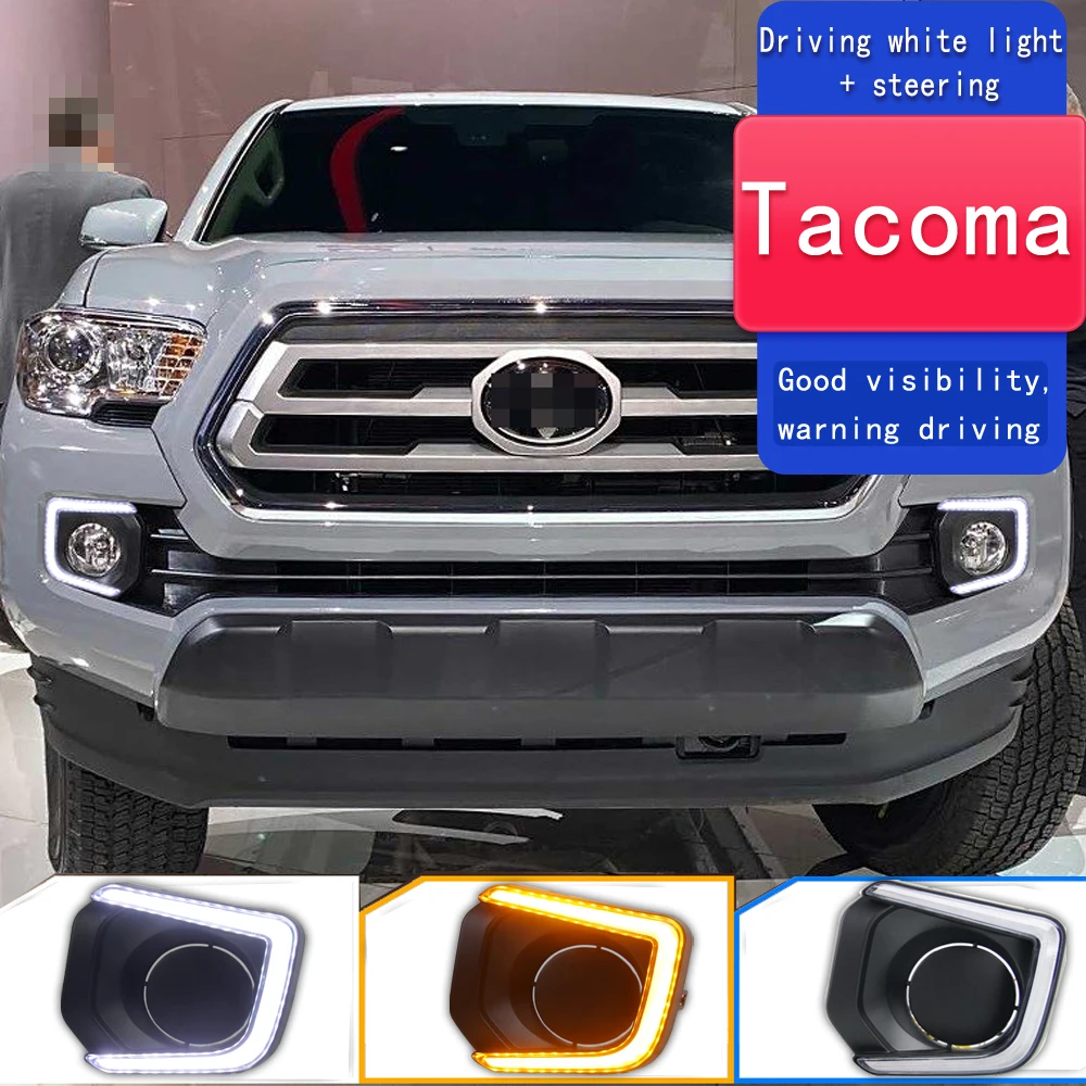 

Передний бампер, противотуманная фара, указатель поворота, подходит для Toyota Tacoma 2016 2017 2018-2022, светодиодные дневные ходовые огни, дневные света