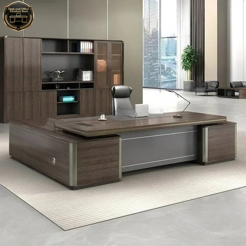 A139 Vintage Simple Boss Desk Design Modern Luxury Unusual High Quality Manager Table Reading Escritorio Oficina Office Furnitur