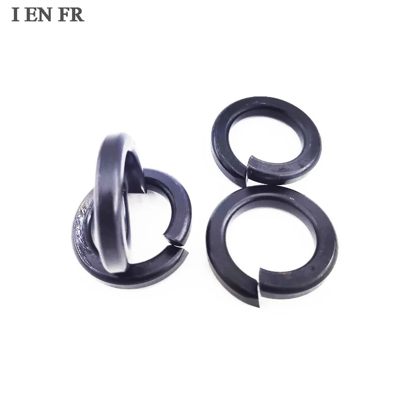 

5/10/25/50x M2 M2.5 M3 M3.5 M4 M5 M6 M8 M10 M12 M14 M16 toM24 GB93 Black Grade 8.8 Steel Spring Lock Washer Split Elastic Gasket