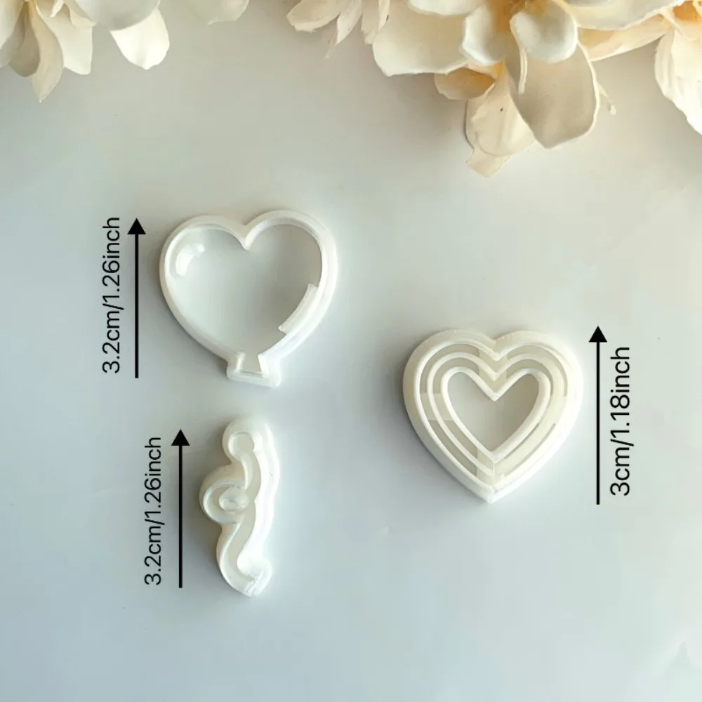 3Pcs Love Balloon Heart Polymer Clay Cutters Set Valentine's Day Clay Molds for DIY Earrings Jewelry Making Craft Tools for Clay - view 6