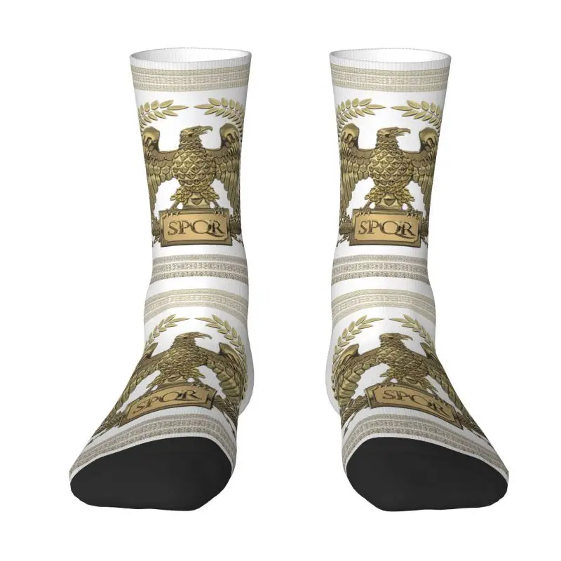 Kawaii Roman Empire Gold Imperial Eagle Socks donna uomo Warm 3D Print Rome SPQR Football Sports Socks