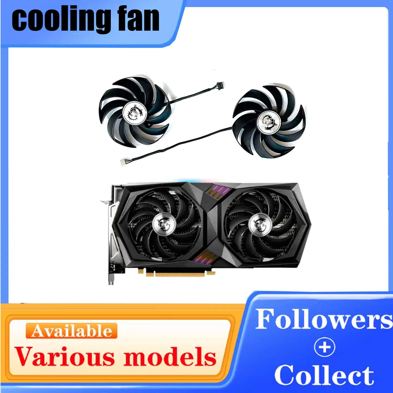 New 95MM 4PIN PLD10010S12HH RTX3060 Ti GPU Fan for MSI Radeon RX 6700 XT Gaming X GeForce RTX 3060 Graphics Card Cooler Fan