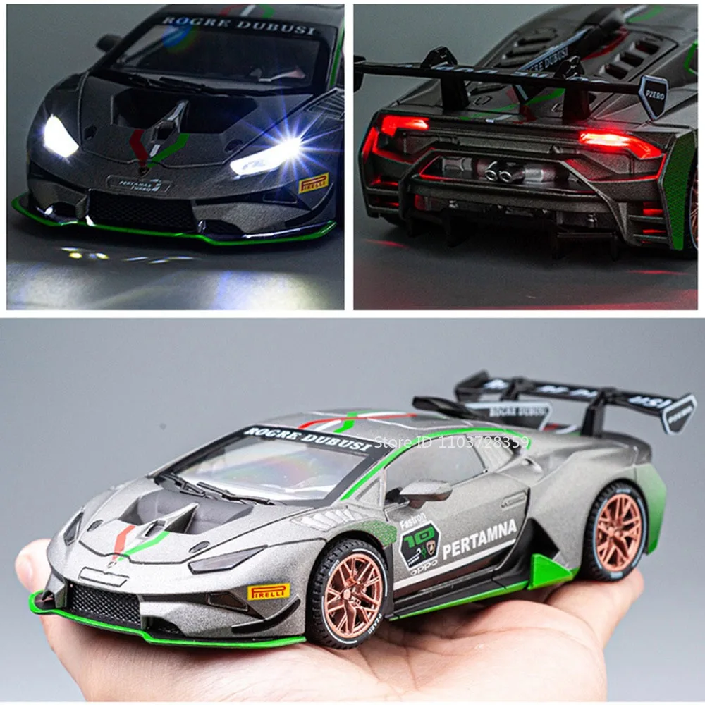 1:32 Huracan ST EVO SCV12 لعبة مجسمة سيارات رياضية سبيكة دييكاست السوبر سيارات الصوت ضوء الأبواب مفتوحة التراجع سباق المركبات الهدايا