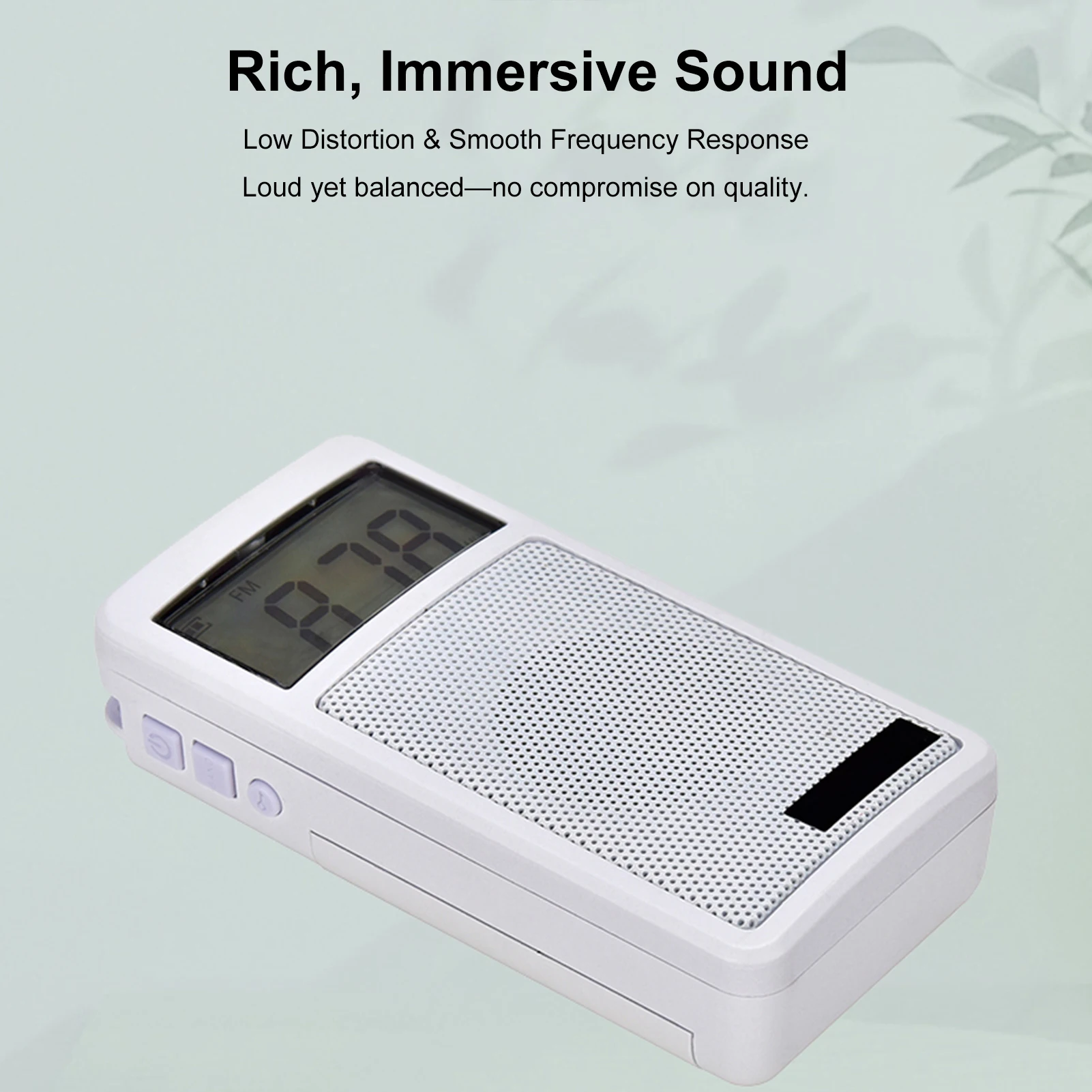 Portable AM/FM Radio with 100 Station Memory Two-Band Radio with LCD Display Headphone Built-in Speaker Sleep Timer