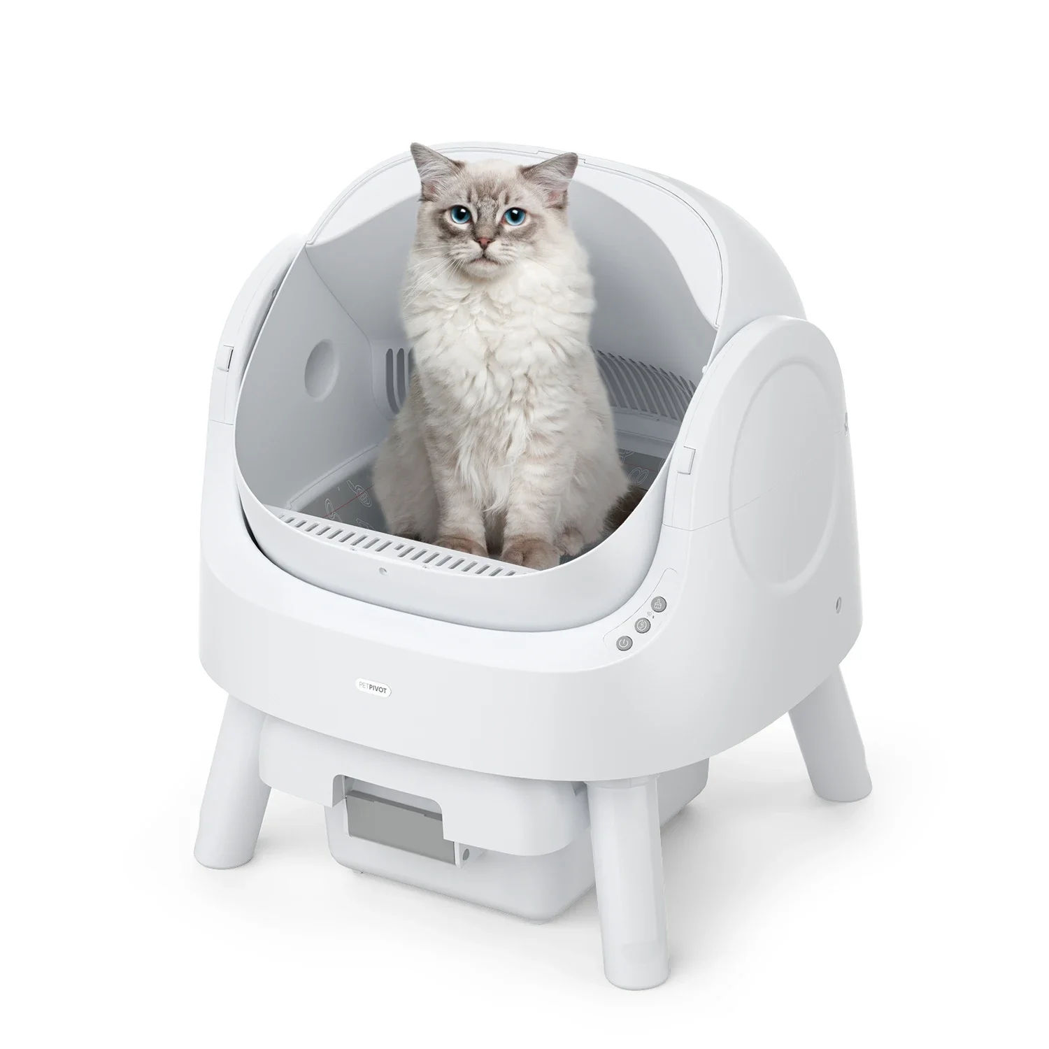 PETPIVOT Popular pet smart product cat litter box fully automatic cleaning large open cat toilet