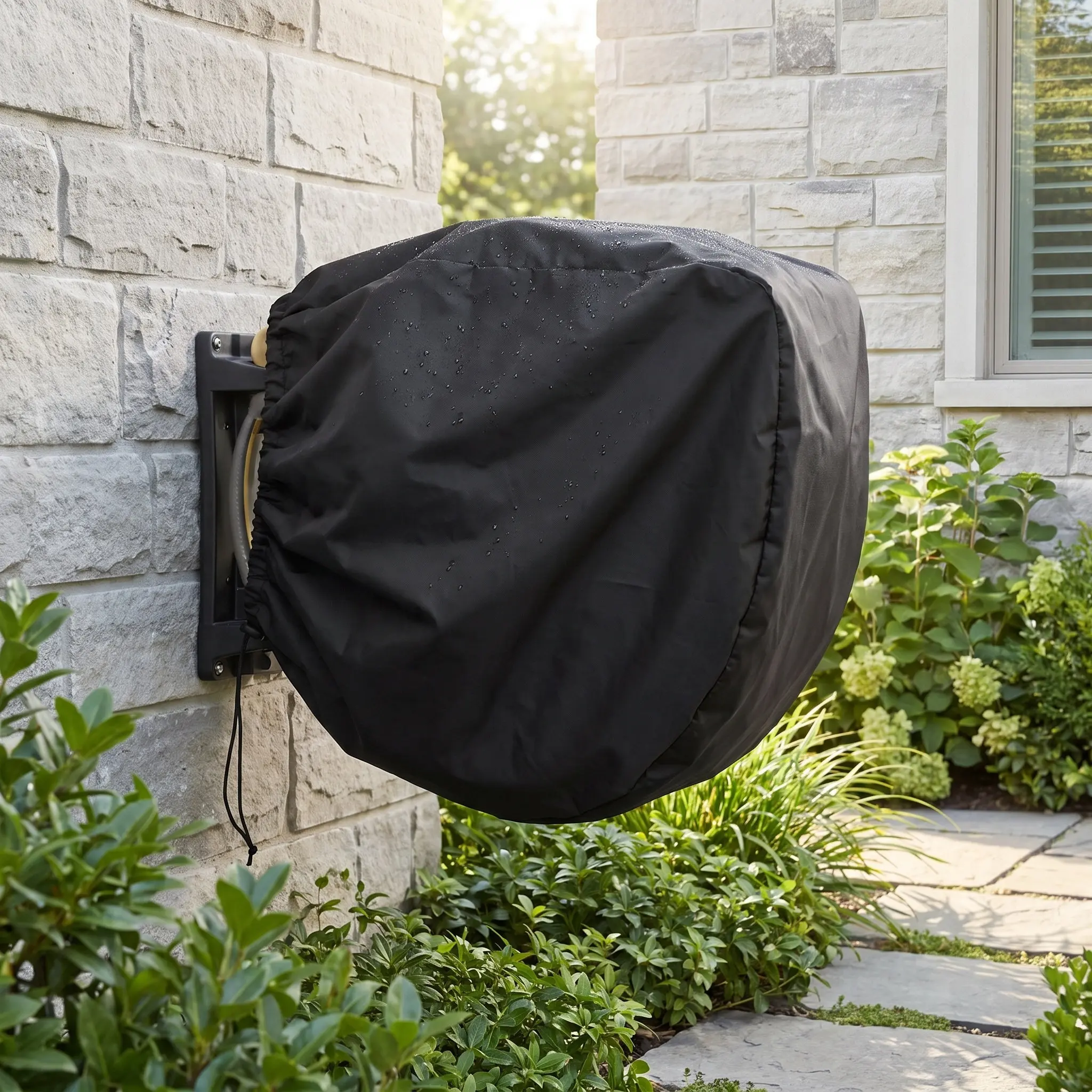 Retractable Garden Hose Reel Cover Waterproof Outdoor Hose Protector Wall Mount Storage Bag for Garden Lawn Use