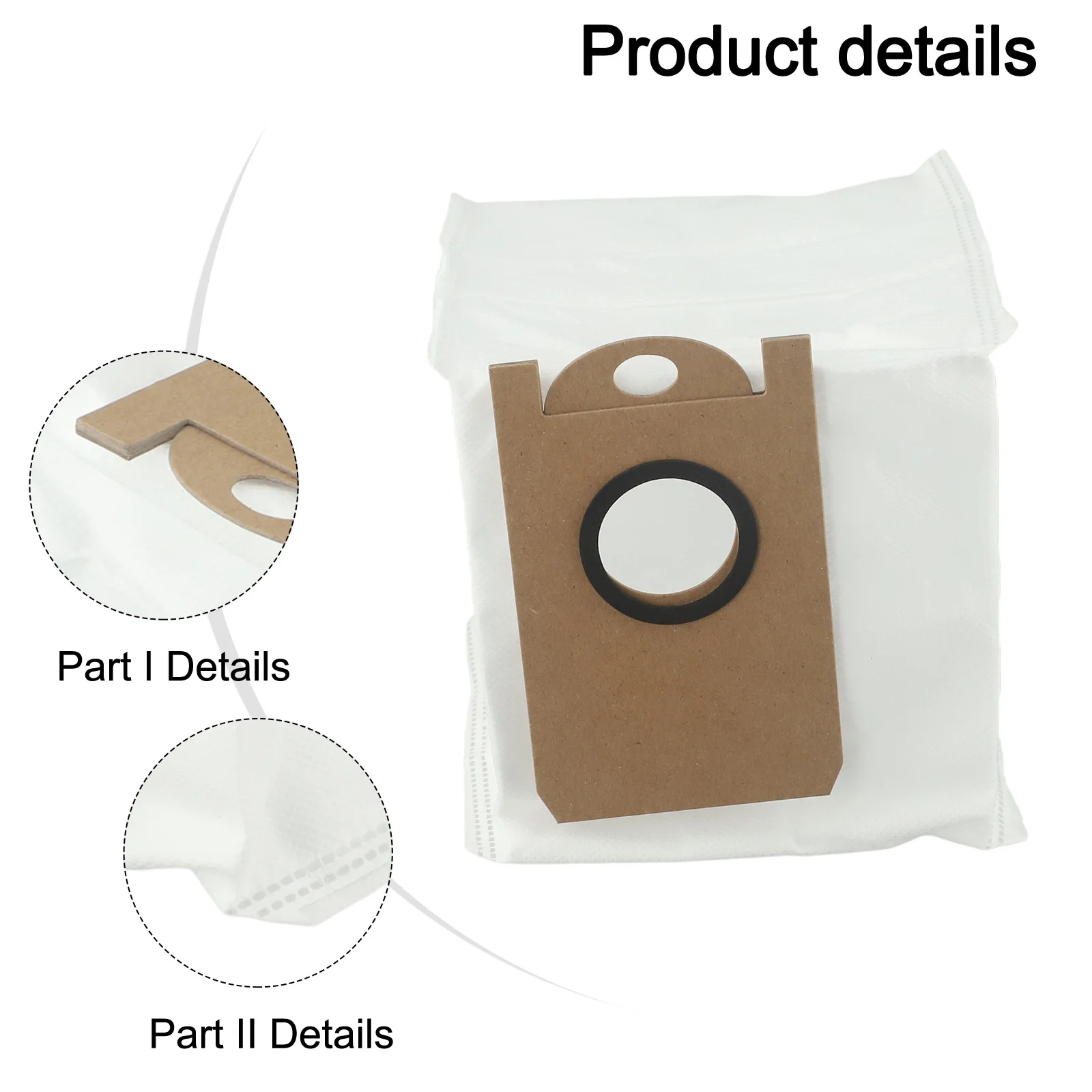 For Mop Cleaner For Robot Vacuum Vacuum Cleaner Bags Replacement Dust Bags White Easy Installation Efficient Dust Collection