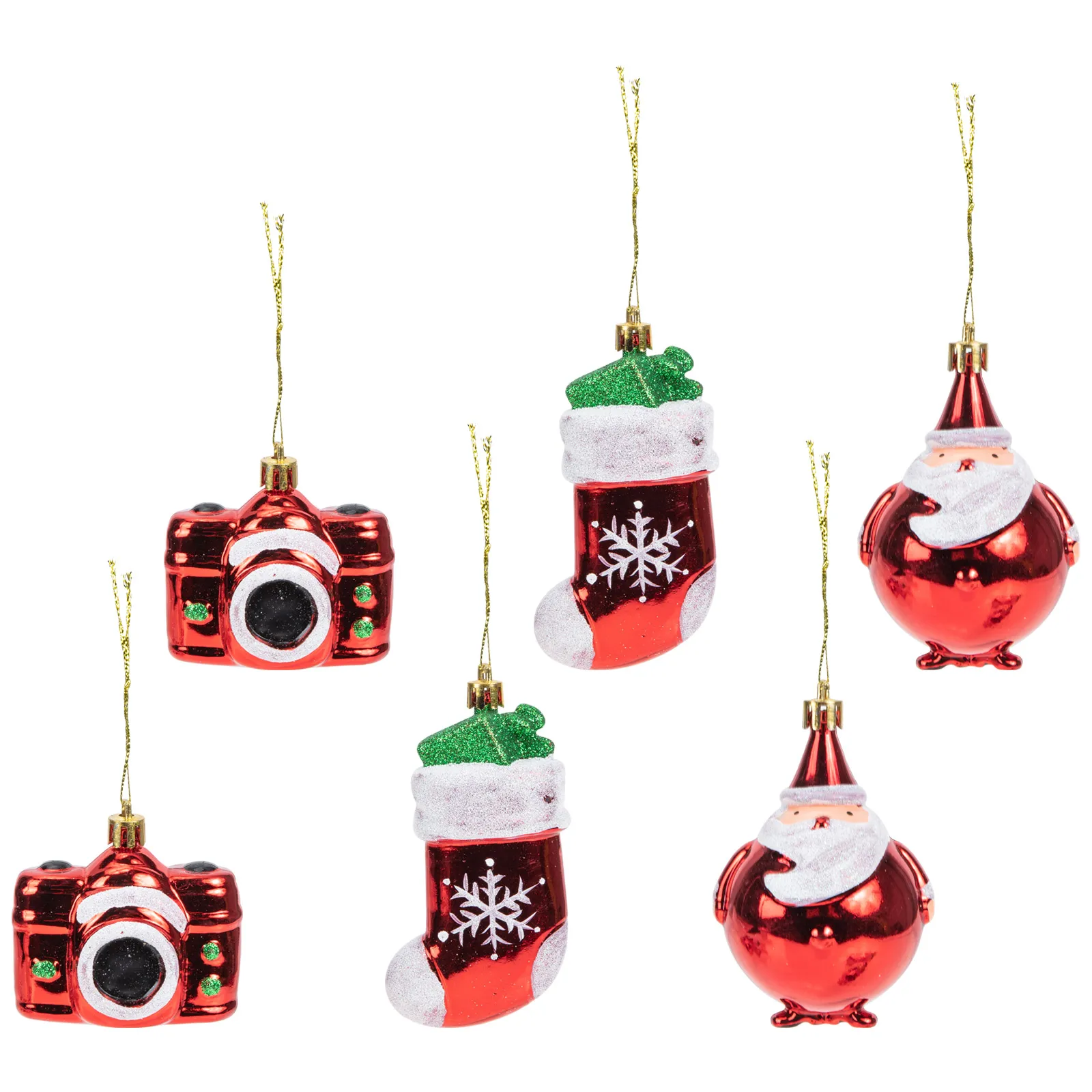 

6 Pcs Tiny Plastic Hanging Decorations Christmas Decorative Pendants Jesus DIY Red