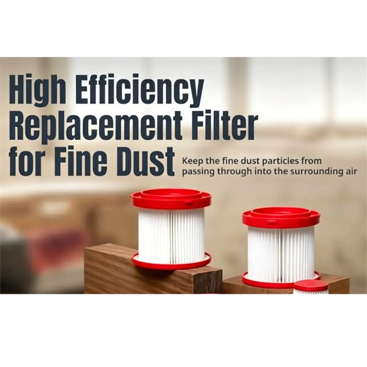 IDS-Suitable for Milwaukee M18 0880-20, 0970-20 and M12 0960-20 Cordless Vacuum Cleaners, 2-Pack, HEPA Cartridge Filter