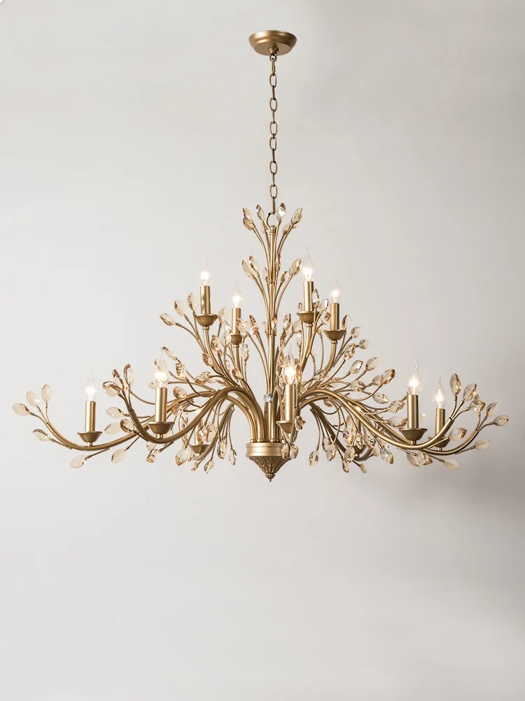 

American Style Led Ceiling Chandelier For Home Decoration Living Room Dining Room Bedroom Lights Branch Shaped Crystal Lamps