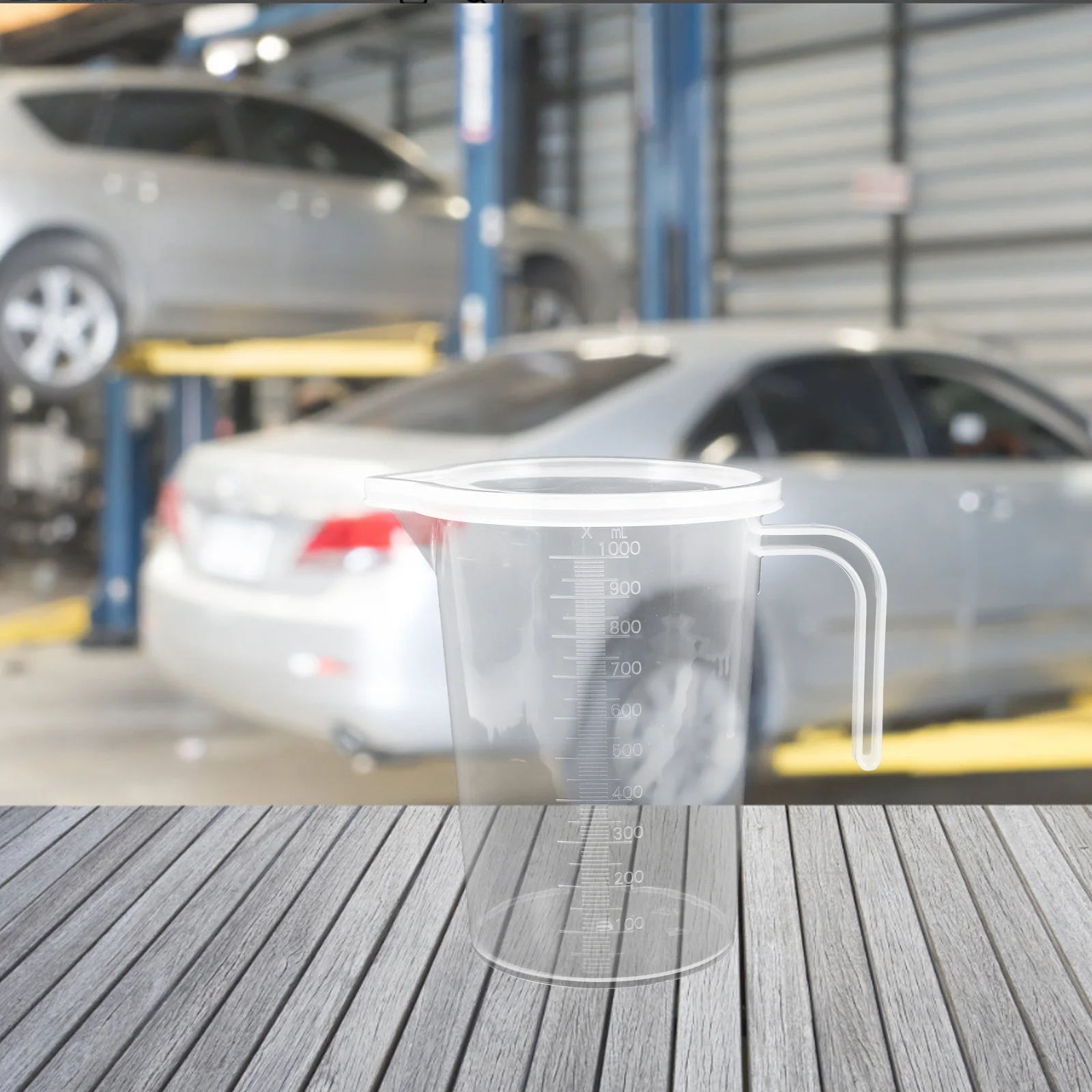 1000 مللي كوب قياس زيت المحرك البلاستيك الشفاف صيانة السيارات موزع دقيق إبريق الزيت قياس إبريق مع غطاء #5