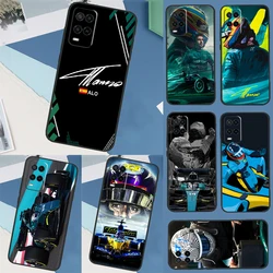 F1 Racing Fernando Alonso Case For OPPO A17 A77 A57 A54 A53 S A31 A5 A9 A15 A52 A72 A91 A93 A74 A94 A16 A76 A96 Cover