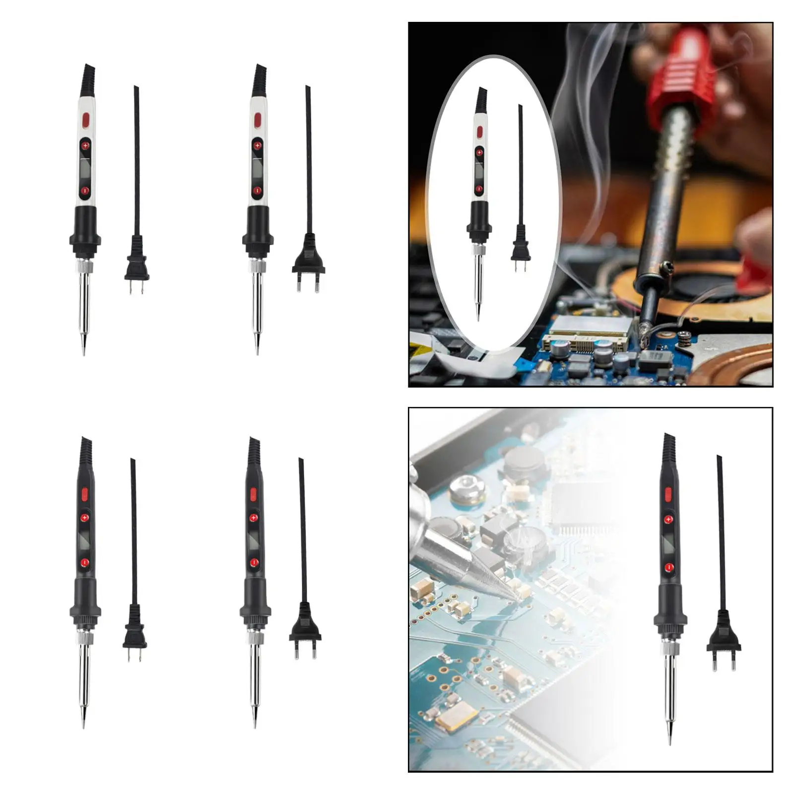 Soldering Iron Adjustable Temperature Welding Tool, Portable US Adapter 60W LCD