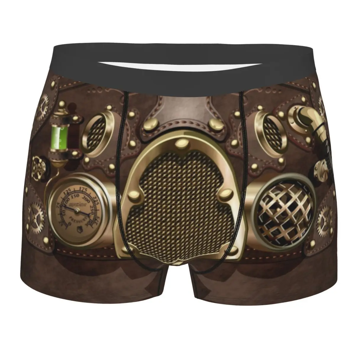 

Custom Steampunk Leather Boxer Shorts For Men 3D Print Pilot Air Fighter Helmet Underwear Panties Briefs Breathable Underpants