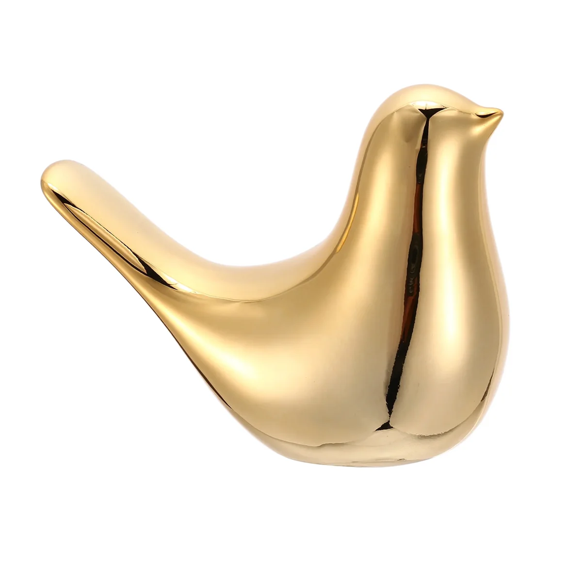 Polar House Golden Bird Figurines Modern Ceramic Bird Statues Animal Sculpture Home Decoration Crafts Gold Ceramic -XL