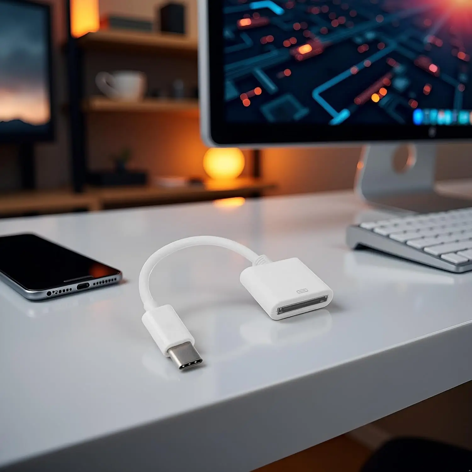 Adapter USB-C (Type-C) z żeńskim złączem 30-pin Apple na USB 3.1, kabel synchronizacyjny i ładowania, adaptery OTG do telefonów komórkowych, akcesoria do kabli USB. — zdjęcie produktu 5