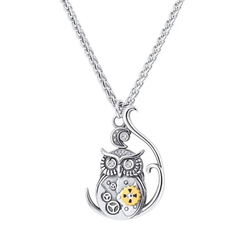 

Fashion Stainless Steel Owl Pendant Necklace for Women Men Cute Animal Jewlery Accessaries Hot Sale Birthday Jewlery Party Gifts