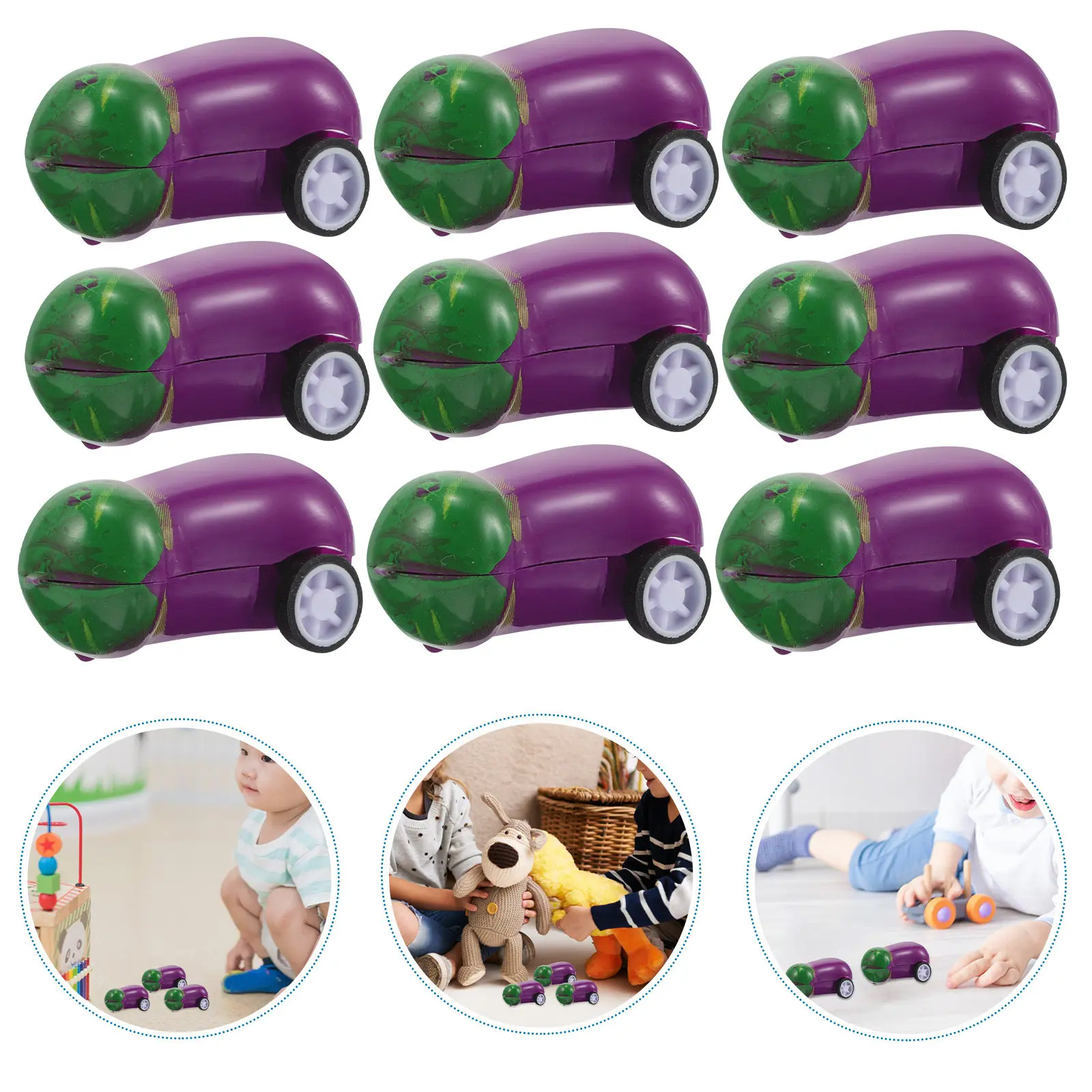 15個入りナス型慣性駆動車 楽しいミニカー 子供向けパーティーの景品 屋内外遊び用 小さな子供へのプレゼント 1