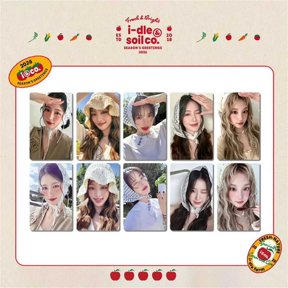 

Набор из 5 фотокарточек KPOP I-DLE, открытки с приветствиями от участников группы (Миён, Соён, Юки, Минни, Шухуа), коллекционные LOMO-карточки для фанатов, сезон 2026