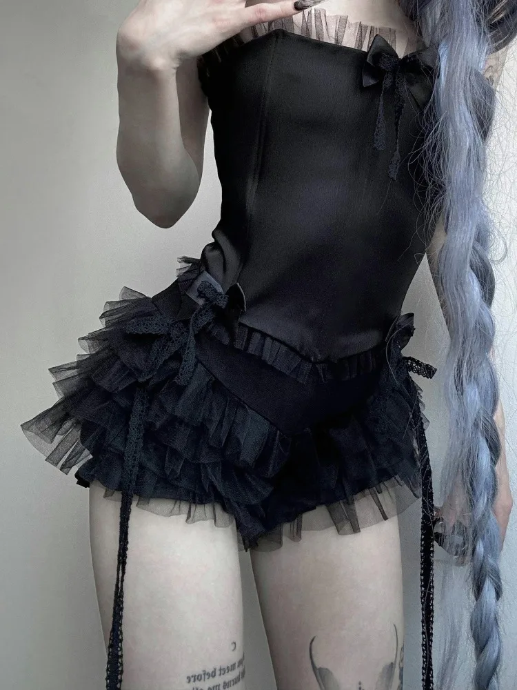 AltGoth Gothic Hotsweet Shorts Women Y2k E-girl Dark Sexy Aesthetic Cute Kawaii Streetwear Lace Patchwork Low Waist Shorts Femme - Image 3