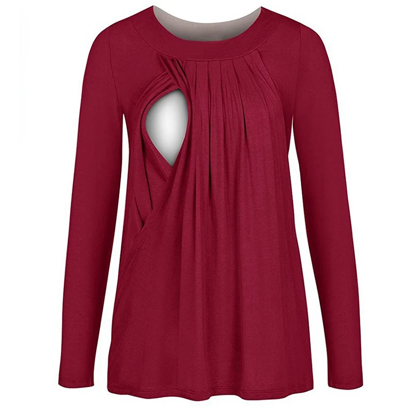 

Maternity Nursing T-Shirt Breastfeeding Long Sleeve Striped Tops Pregnant Sweatshirt Women Clothes For Autumn Pregnancy Clothing