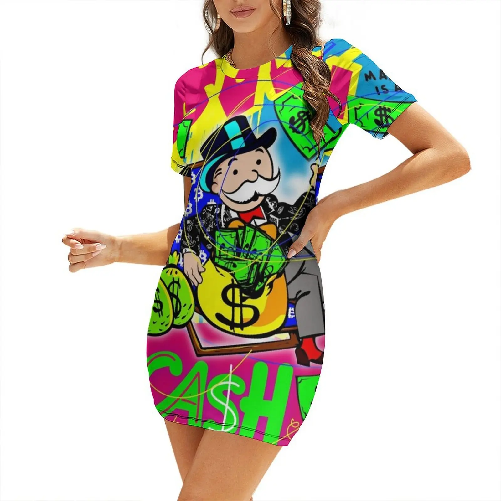 

Monopoly Man Money Beach Retreat Short Sleeved Dress Dresses women's clothing korea stylish summer woman dress 2025