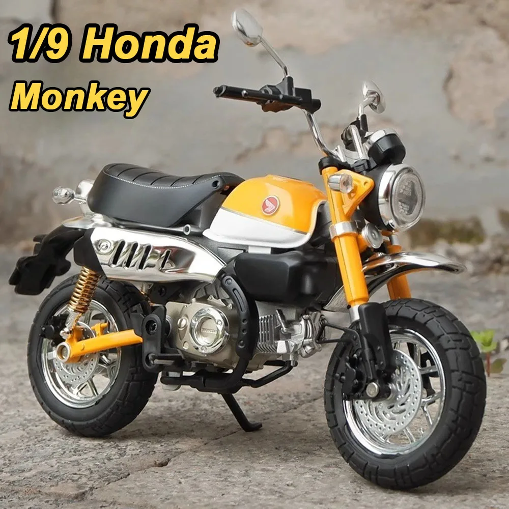 

1:9 Honda Monkey R NineT миниатюрные модели мотоциклов из сплава, литые под давлением игрушки, автомобили со звуком, светом, транспортные средства для мальчиков, коллекционные подарки для хобби