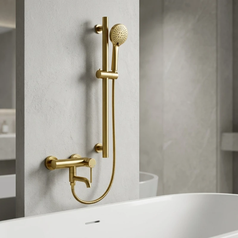 304 stainless steel shower set, complete set, heating and cooling dual-use lifting frame set ABS handheld shower export model