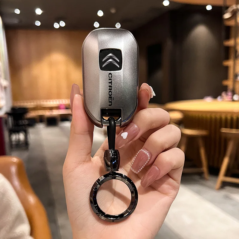 Soft TPU Car Car Flip Floding Key Case Cover Key Protector With Logo For Citroen C3 C4 CACTUS C6 C8 Auto Styling Accessories