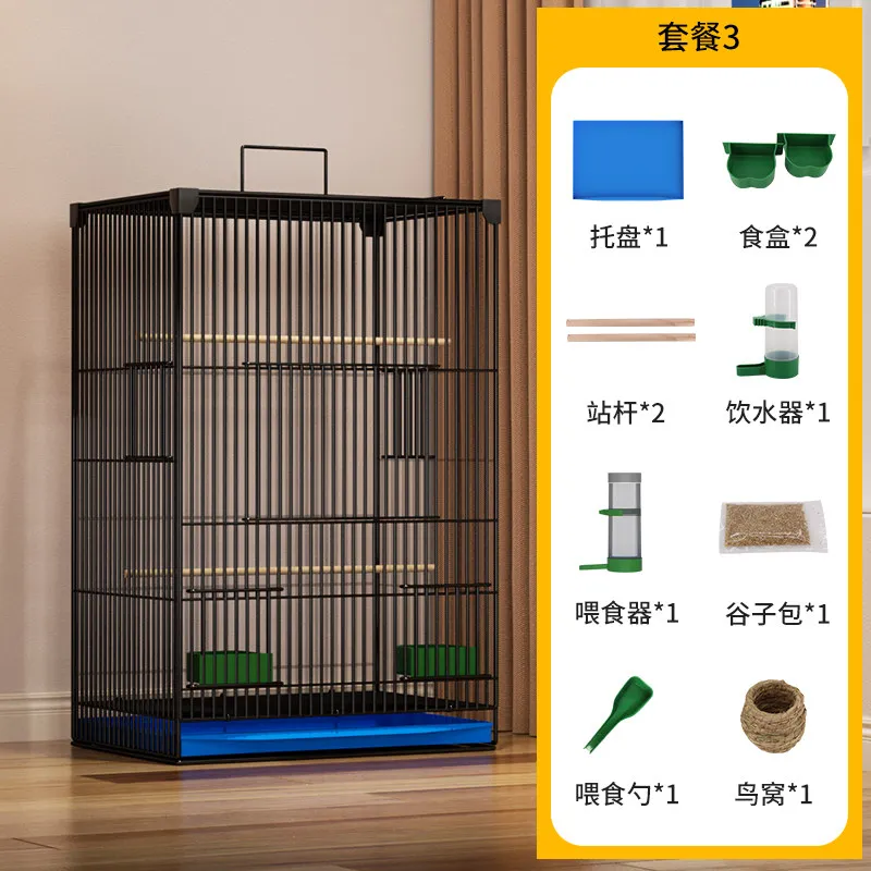 Stainless Parrot Bird Cages Goldfinch Toys Birds Canaries Accessories Bird Cages Large Things Jaula Para Canarios Pet Supplies