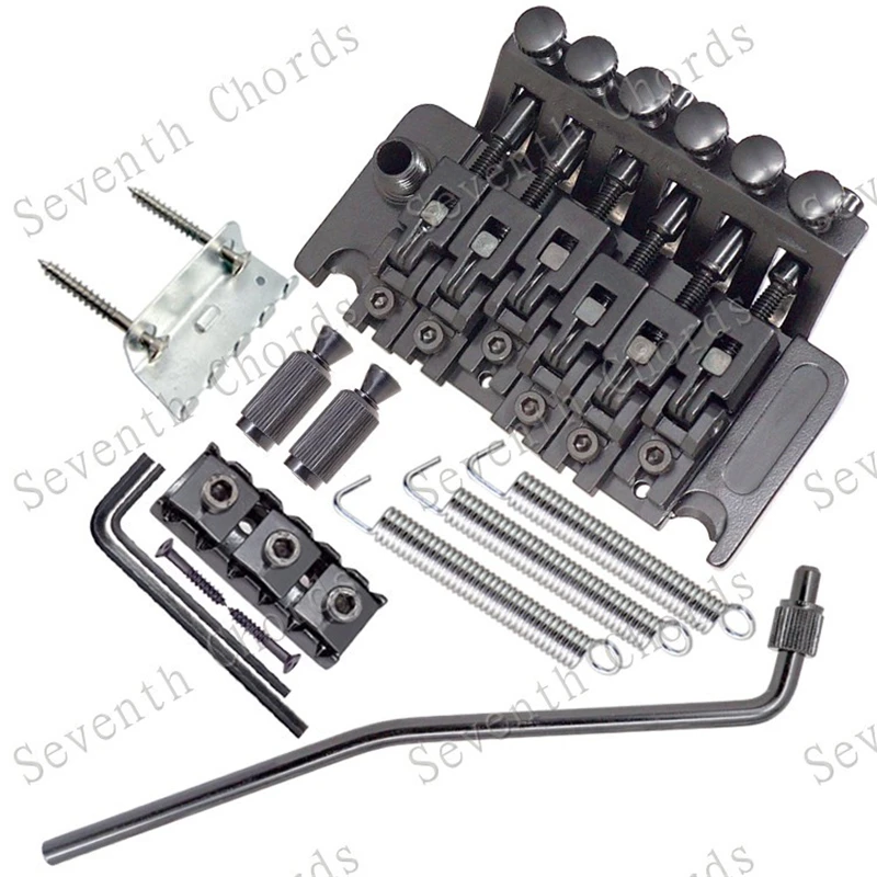 Ein Set Schwarze Tremolo-Brücke mit Doppelverriegelungssystem Gitarrenbrücke Zubehörteile Musikinstrument – Detail 1