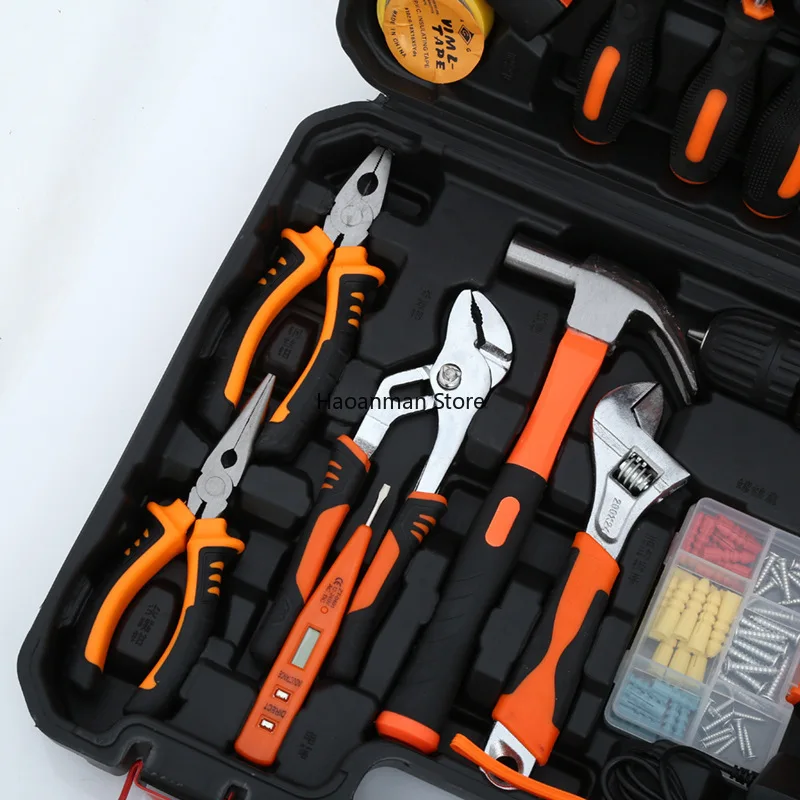 Household hardware set tools, multifunctional repair combination tools, electrician car repair toolbox