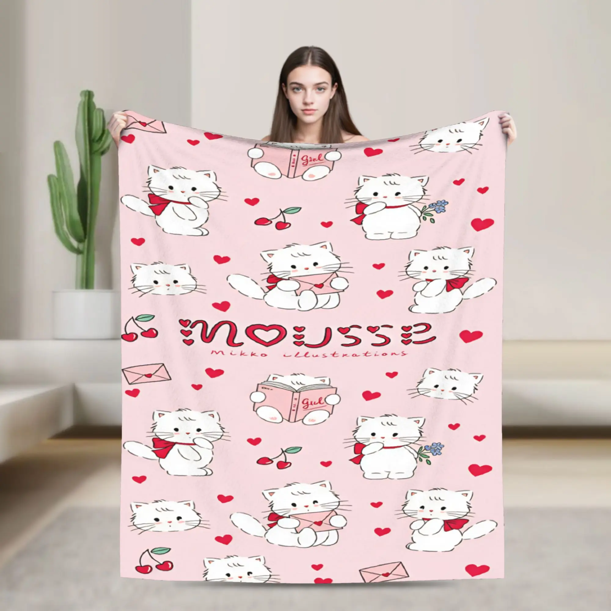 Mikkos Mousses Blankets Warm Soft Novelty Plush Throw Blanket For Couch Chair Sofa Bed Travel Office Flannel Bedspread Bed Cover