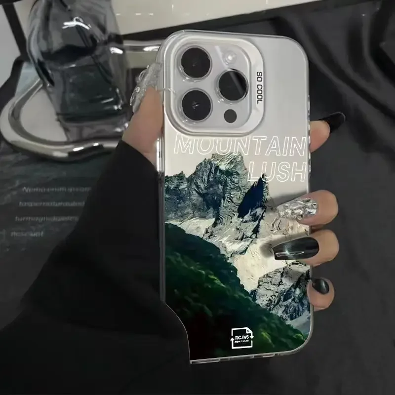 

Snow Mountain Scenery Anti-fall Mobile Phone Case for iPhone 15 Promax 14 Plus 13pro 12 Mini 11 Xr Xs 7 8 Plus Mobile Phone Case