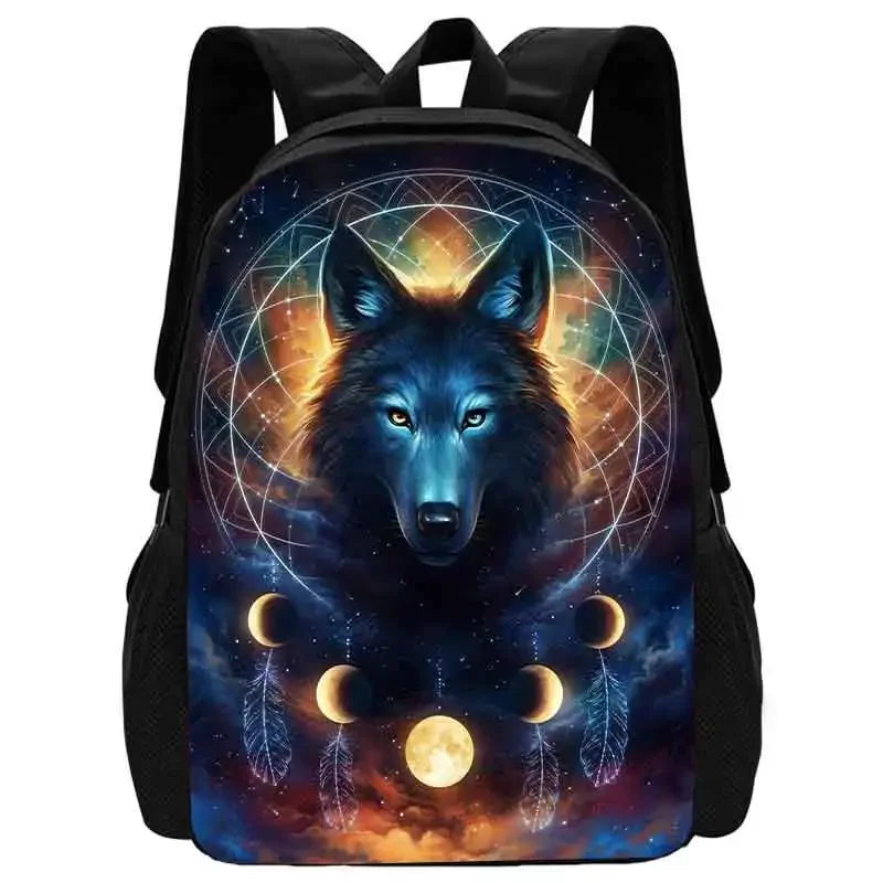 Wolf Printing Children Backpack School Bags for Boys Girls ,Cartoon Kids Backpack for Junior Best Gift for Birthday Halloween