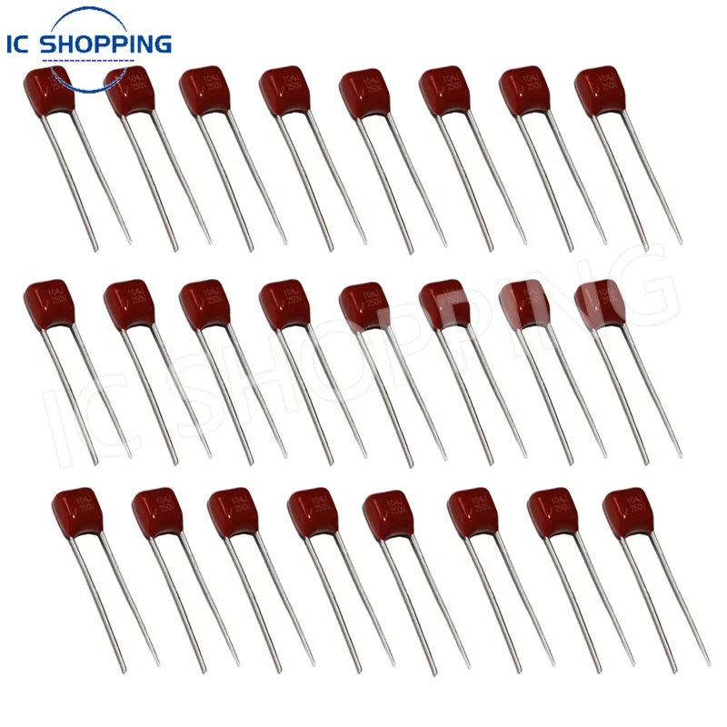 20PCS CBB22 250v104j 104 0.1UF 250V 104J Metallized Film Capacitor Polyester Film Capacitor P=5MM