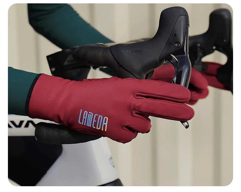 LAMEDA Winter-Fahrradhandschuhe Vollfinger Touchscreen Wasserdicht Winddicht Thermofleece Fahrradhandschuhe für Männer und Frauen bei Kaltem Wetter – Detail 14