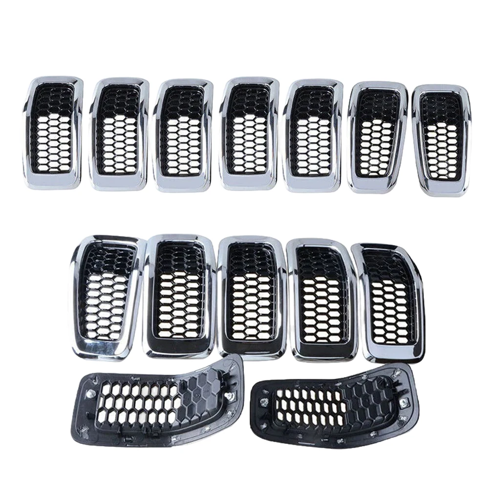 

Комплект из 7 штук: Износостойкая передняя решетка бампера, дышащая сетка-соты, декоративная накладка на решетку, накладка на решетку для гоночных автомобилей