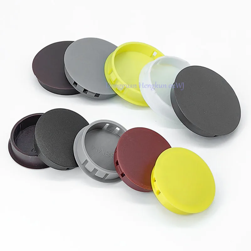 Round Plastic Cover Furniture Snap Hole Plug Panel Hole Plug Black And White Multicolor Buckle Plug Head Nylon Plastic Hole Tube