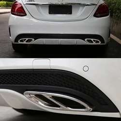 For Mercedes Benz A B C E GLC GLE Class W176 W246 W205 W213 AMG Car Styling Stainless Steel Exhaust Pipe Cover Trim
