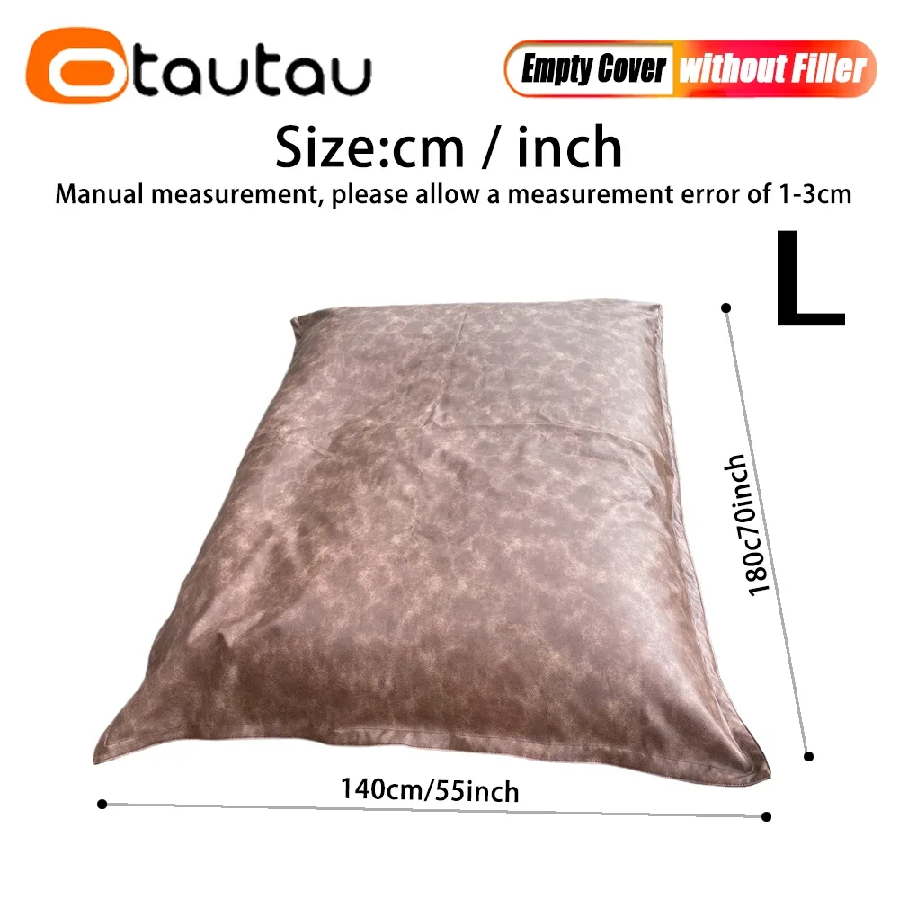 OTAUTAU New Upgraded PU Bean Bag Cover Without Filler Has Inner Liner for Sale Home Outdoor Pool Pillowsac Pouf Salon DD084