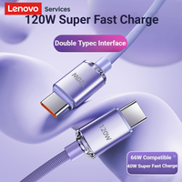 Lenovo 120W USBA To Type C To USBC Cable For iPhone 15 16 17 series PD Fast Charging USB C Data Cord For Xiaomi OPPO Samsung
