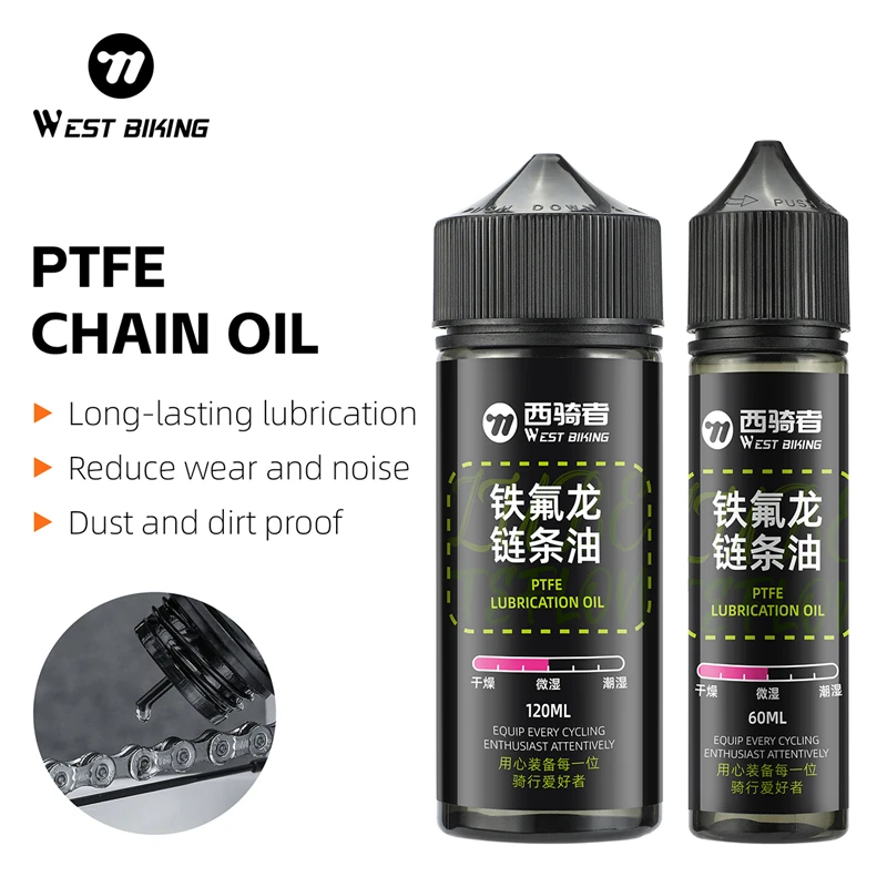 WEST BIKING 60ml/120ml Bicycle PTFE Chain Oil MTB Road Bike Flywheel Drivetrain Lubricating Oil Bicycle Repair Maintenance Tools