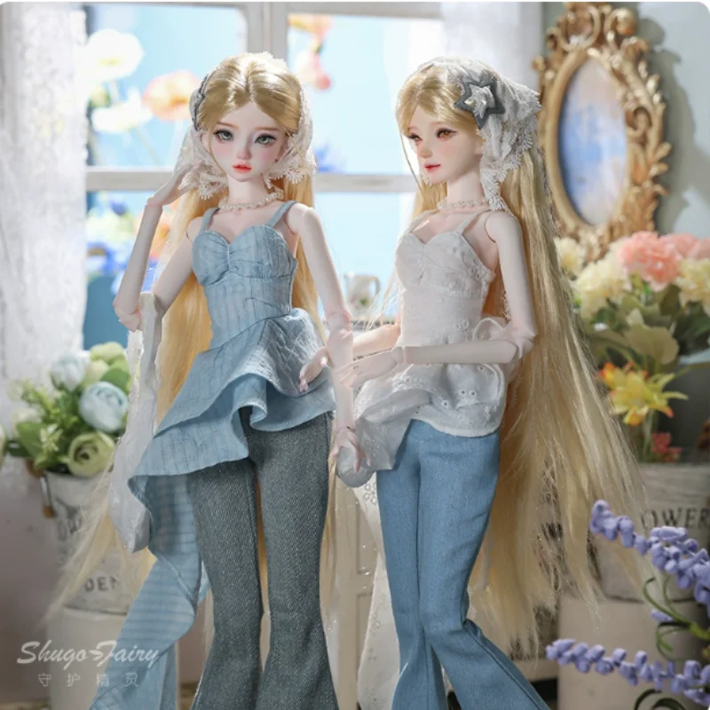 シュガフェアリー純正BJD4分割ドール ブルージー 中国少女 SD関節 ピンクうさぎ耳帽子 ヒューマノイドドール 可動ドール 手作り トレンド