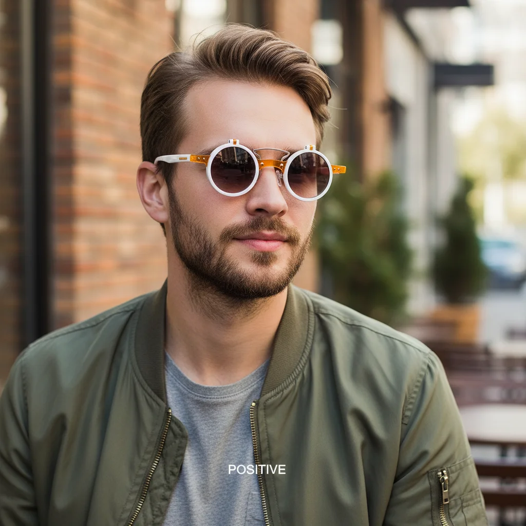 

UV400 Retro Rivets Vintage Small Round Sun Glasses Steampunk Flip-Up Sunglasses Punk Eyeglasses Flip Lens