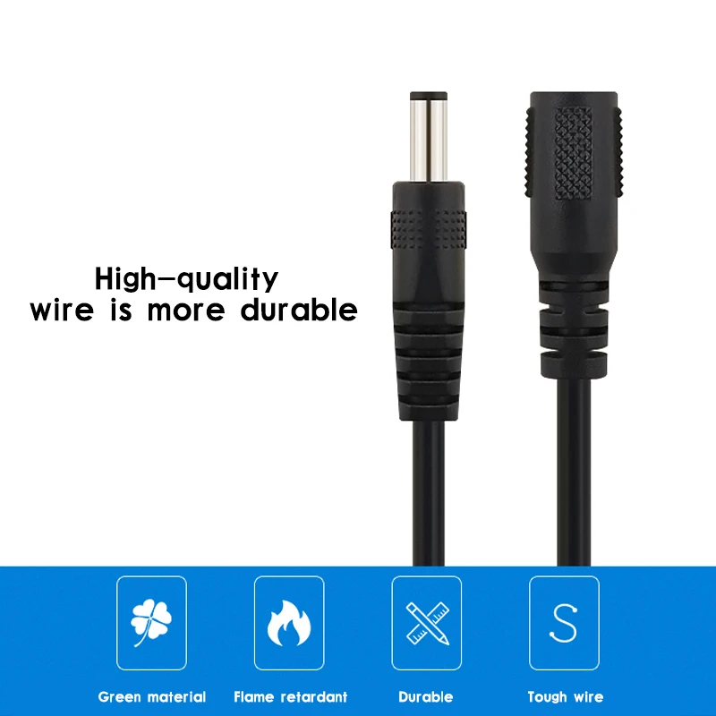 Security Camera Extension DC 12V Cable Male Female Power Extension 3M Cord 5.5mmx2.1mm Cables for Wifi/AHD/IP Camera