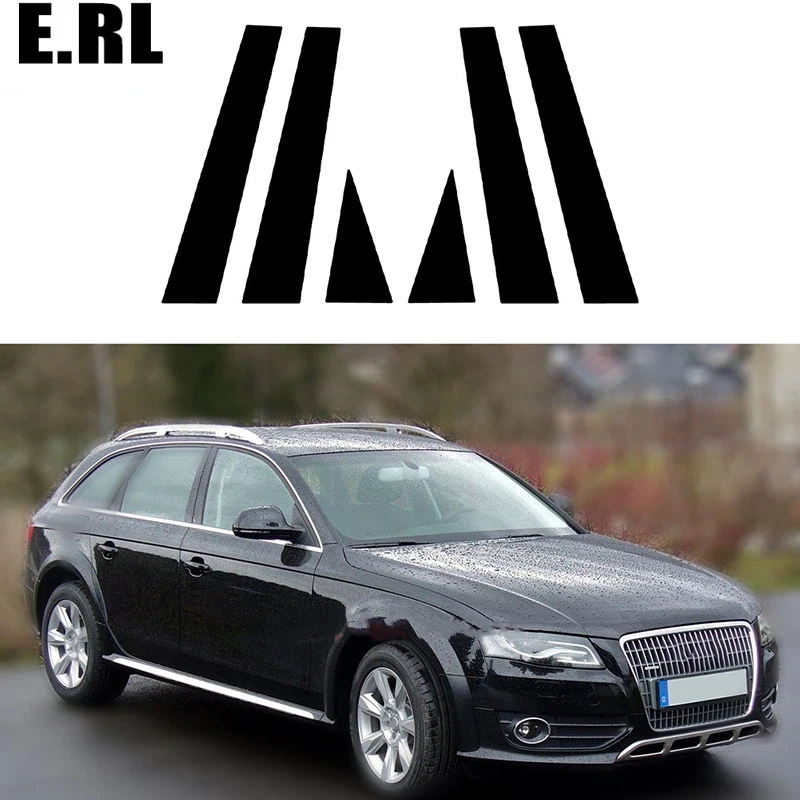 

6Pcs Gloss Black Pillar Posts Door Window Decal Cover Moulidng Sticker Fit For Audi A4 B8/8K 4-door Saloon/Sedan 2008-2016