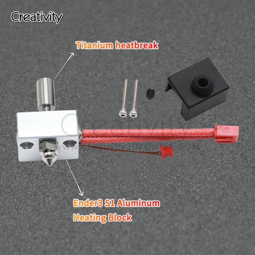 신제품 노즐 압출기 Ender 3 S1 핫 엔드 키트 히팅 블록 서미스터 히팅 튜브 24V40W, 엔더 3 S1 핫 엔드 프린트 헤드 키트용