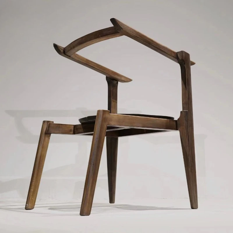 Ancient wood hanging chair New wabi-sabi aesthetic craft solid wood chair